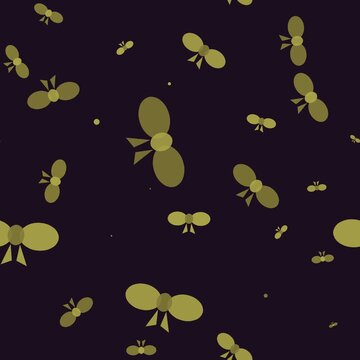 Gold floating ribbon bow motion background seamless loop animation