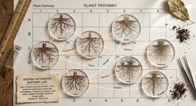 Detailed Plant Root System Network Diagram