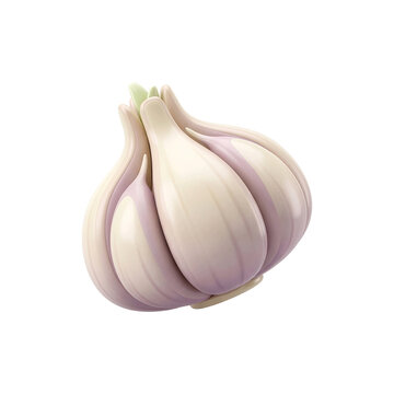 3D Cartoon Garlic Bulb Transparent background