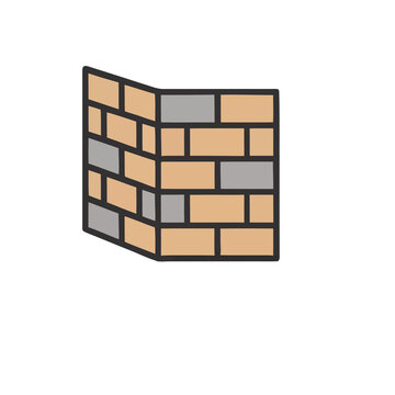 Corner of a brick wall illustration