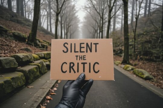 Silence the Critic Message on a Forest Path Representing Calmness, Confidence and Personal Growth