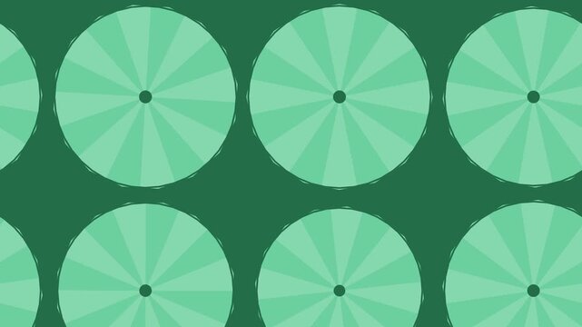 Green retro sunburst motion background seamless loop animation