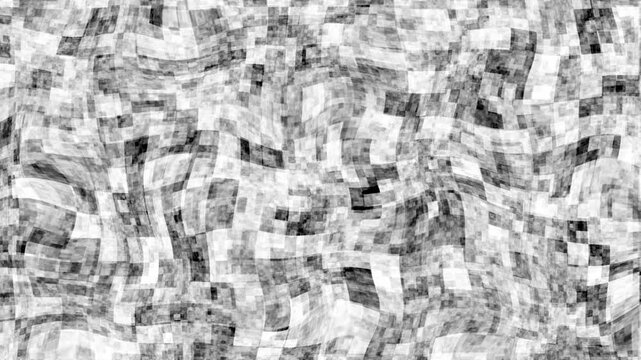 Abstract flowing square patterns motion background featuring monochromatic geometric shapes animation.