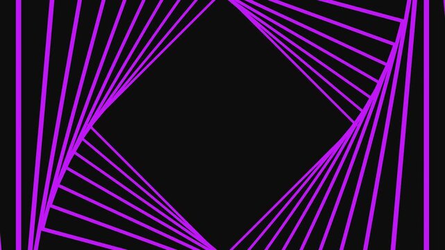 Abstract purple geometric square frame rotation motion graphic loop for creative digital animation.