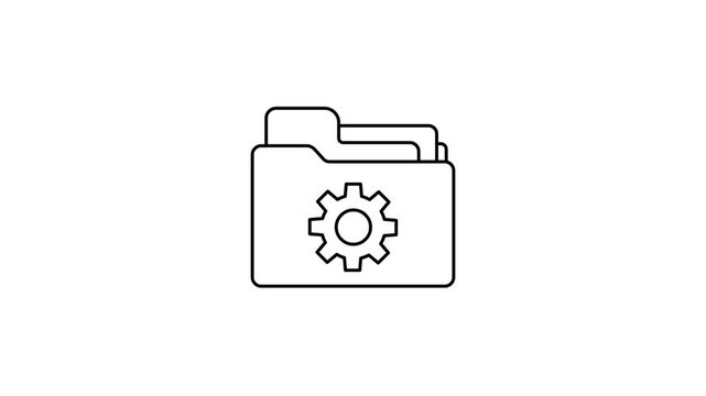 Animated Accounting Folder Line Icon Motion Graphic