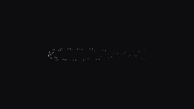 Abstract white light particles forming geometric shapes in dark space digital motion background clip.