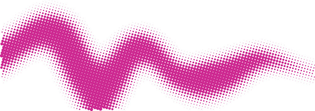 Bright pink hand drawn wavy brush stroke line element isolated on transparent background, Vector
