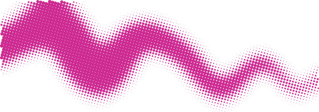 Bright pink wavy line brush stroke element on a simple flat surface isolated on transparent background, Vector