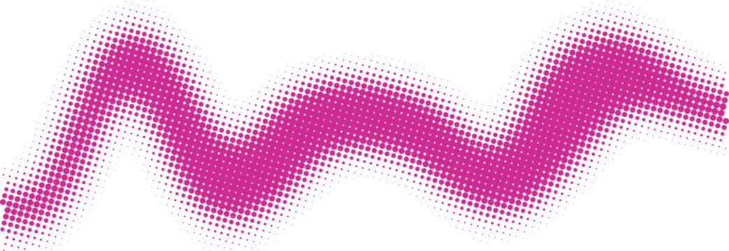Bright pink wavy line isolated design element isolated on transparent background, Vector