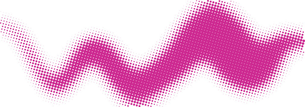Abstract bright pink wavy brush stroke painted on a canvas with a textured artistic style for creative design projects and graphic backgrounds isolated on transparent background, Vector