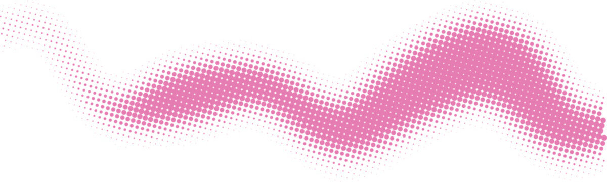 Hand drawn pink paint brush stroke wavy line texture element isolated on transparent background, Vector