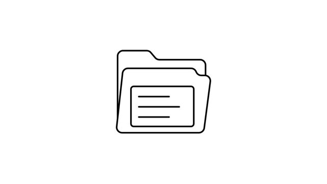 Animated Document Folder Line Icon Motion Graphic