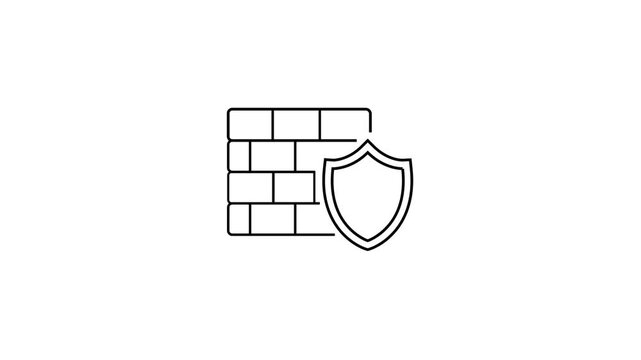 Animated Firewall Line Icon Motion Graphic