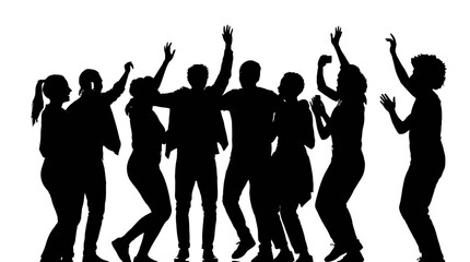 Fototapeta premium Group of friends dancing and celebrating together.