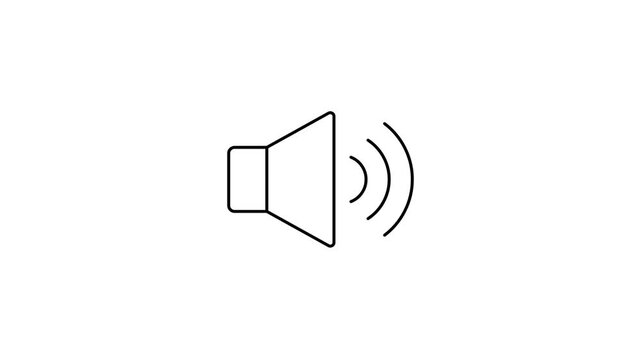 Animated Loudspeaker Line Icon Motion Graphic