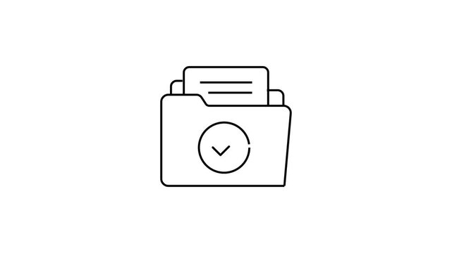 Animated Tax Return Folder Line Icon Motion Graphic