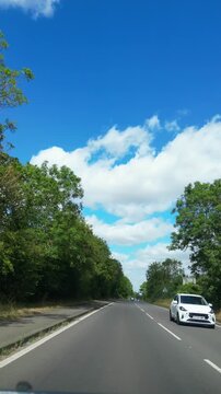 British Rural Car Travel Between Luton to Sharpenhoe Country Road. Car Mounted Camera Time Lapse Footage of Car Travel on British Country Road and Highways of England UK. 2nd September, 2026.