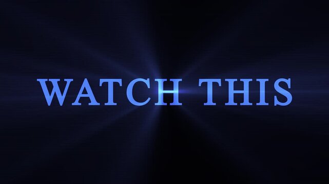 Watch this text flickering with blue light flashes on black background cinematic motion graphic design.