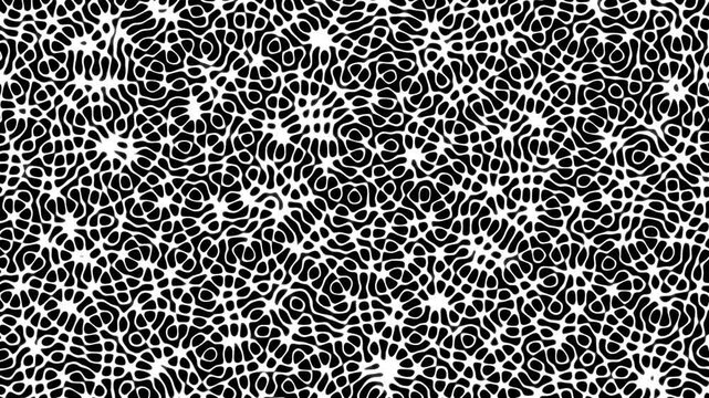 Abstract Black and White Organic Network Pattern with Intricate Cellular Structure for Graphic Backgrounds