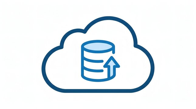 Minimal flat vector cloud storage icon
