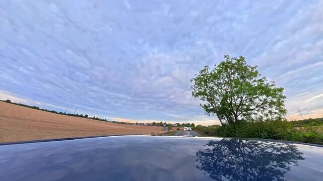 British Rural Car Travel Between Luton to Sharpenhoe Country Road. Car Mounted Camera Time Lapse Footage of Car Travel on British Country Road and Highways of England UK. 2nd September, 2026.