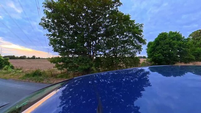 British Rural Car Travel Between Luton to Sharpenhoe Country Road. Car Mounted Camera Time Lapse Footage of Car Travel on British Country Road and Highways of England UK. 2nd September, 2026.