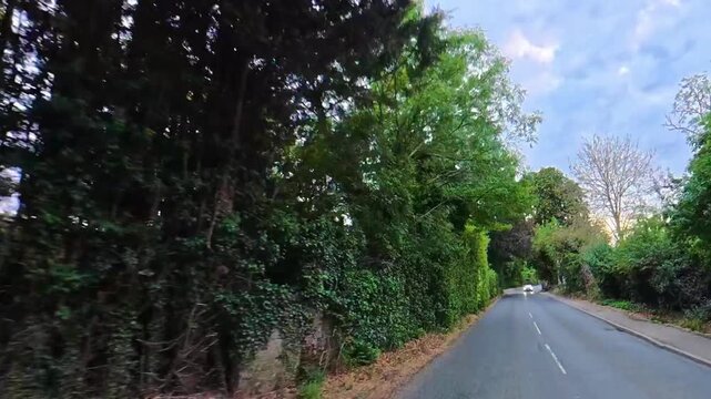 British Rural Car Travel Between Luton to Sharpenhoe Country Road. Car Mounted Camera Time Lapse Footage of Car Travel on British Country Road and Highways of England UK. 2nd September, 2026.