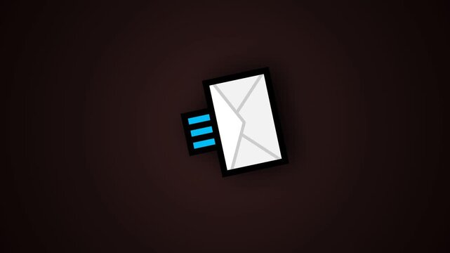 illustration video of a message icon symbol, taken from the front view