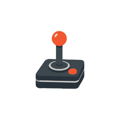 Retro Joystick Controller 1980s Arcade Flat Vector © ardivisu