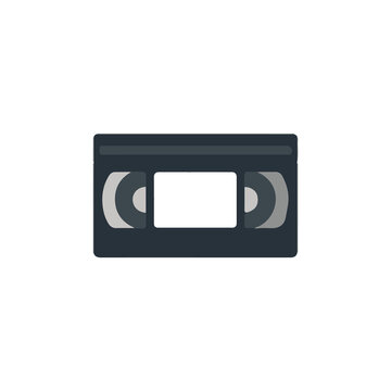 Retro VHS Video Cassette 1980s Flat Vector