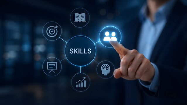 Professional Skills Development and Career Training Network Concept