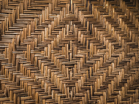 Seamless pattern with a vintage woven wood texture effect, rattan texture background
