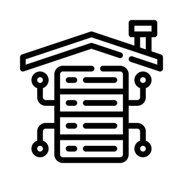data warehouse line icon