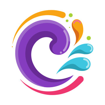 Colorful abstract splash and swirl