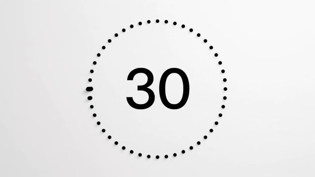 Counter display showing the number thirty inside a dotted circular frame on a plain white background.
