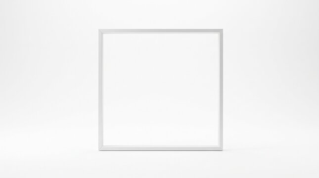 A simple square white frame isolated on a plain white background.