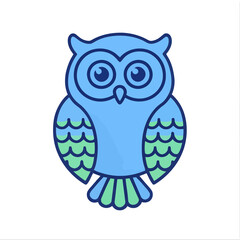 Obraz premium Cute blue owl illustration