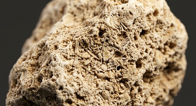 Fossilized Stone Texture with Ancient Shell Fragments