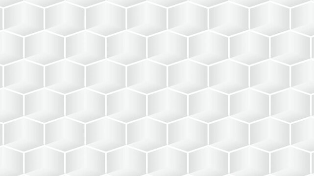 Geometric White Hexagonal Cube Pattern 4K