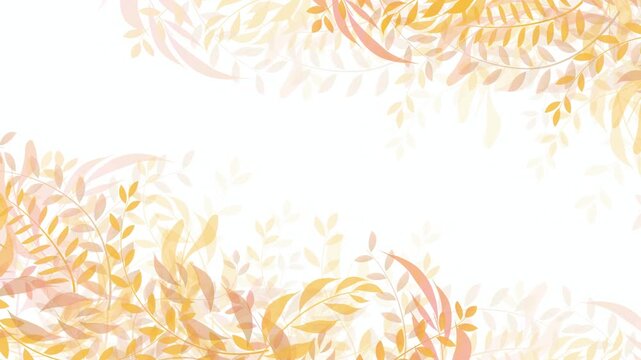 Golden Autumn Foliage Watercolor Frame 4K