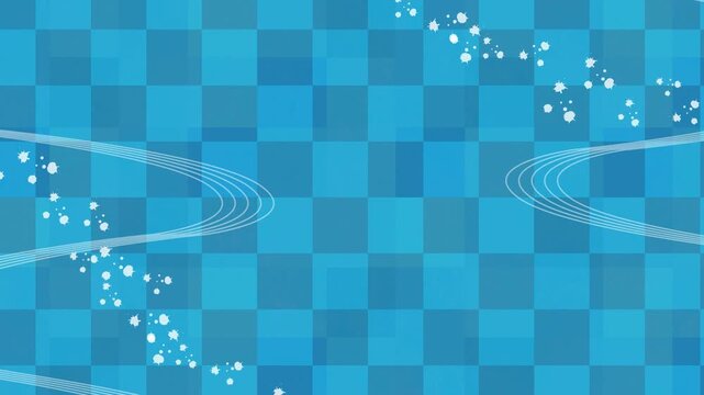 Blue Japanese Style Checkered Pattern 4K