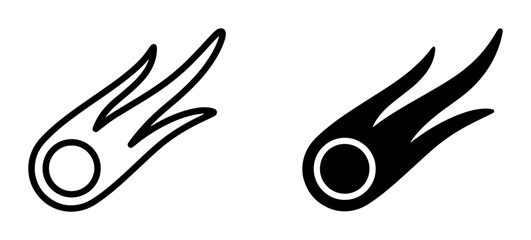 Meteorite Icons, Comet Vector Graphics, Celestial Event Symbols, Space Exploration Elements, Cosmic Phenomenon Illustrations © Rofik