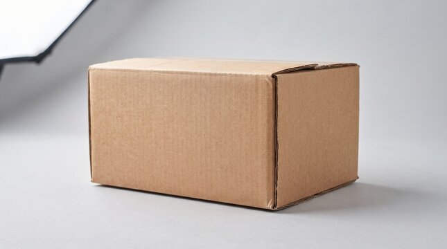 Blank Kraft Cardboard Box Packaging Mockup for Branding and E-commerce