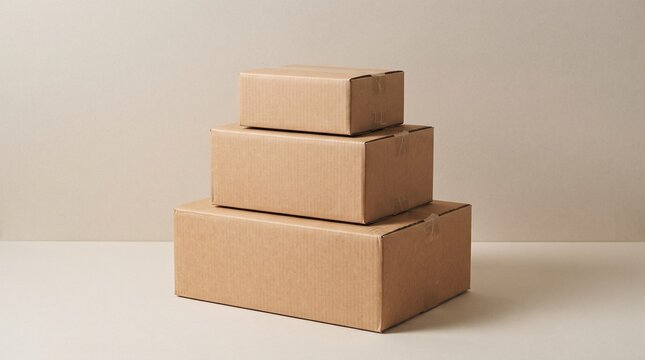 Blank Kraft Cardboard Box Packaging Mockup for Branding and E-commerce
