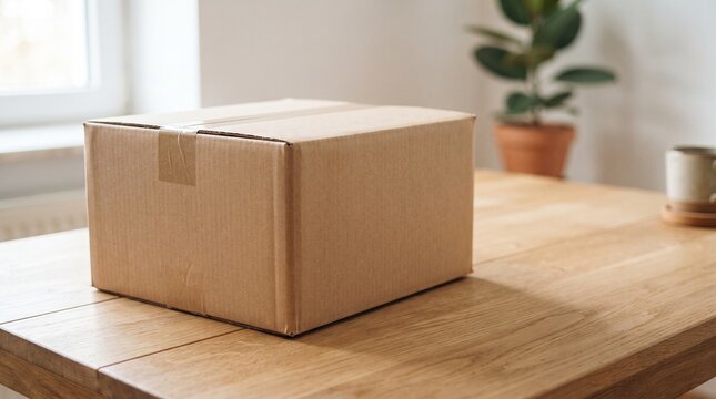 Blank Kraft Cardboard Box Packaging Mockup for Branding and E-commerce