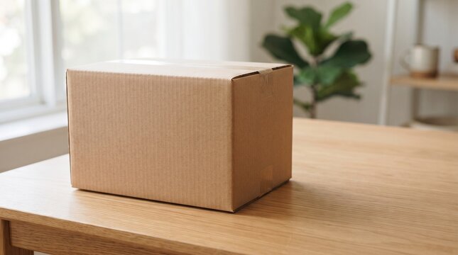 Blank Kraft Cardboard Box Packaging Mockup for Branding and E-commerce