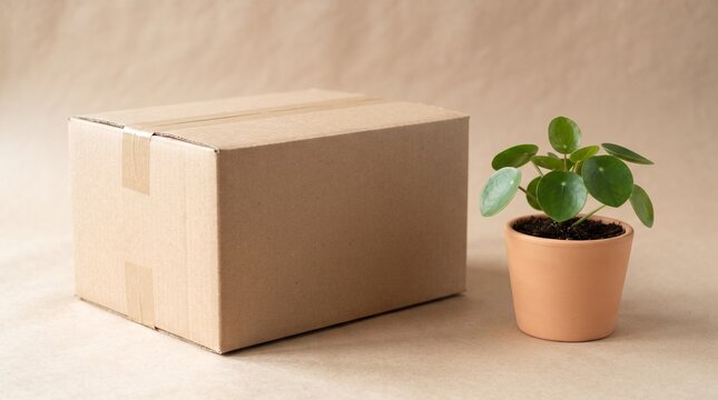 Blank Kraft Cardboard Box Packaging Mockup for Branding and E-commerce