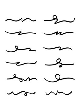 Hand Drawn Signature Scribble Lines and Doodle Stroke Collection