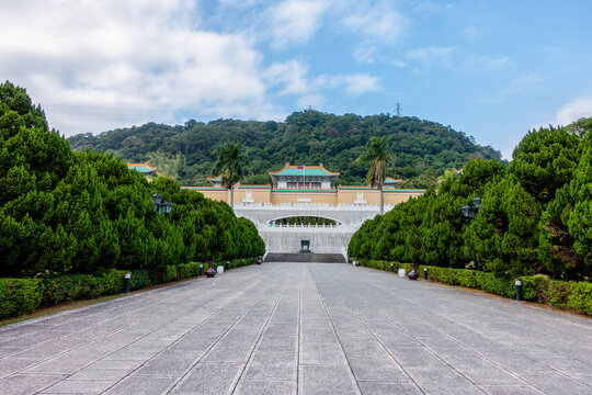 National Palace Museum main building with traditional Chinese architecture in Taipei, Taiwan.