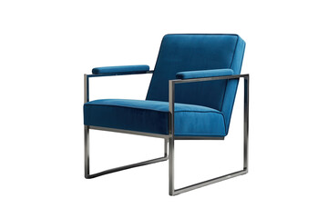 Obraz premium Realistic blue velvet lounge chair high detail render